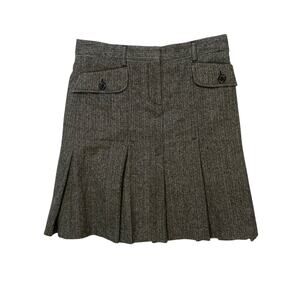 D&G Dolce & Gabbana Grey Pleated Midi Skirt